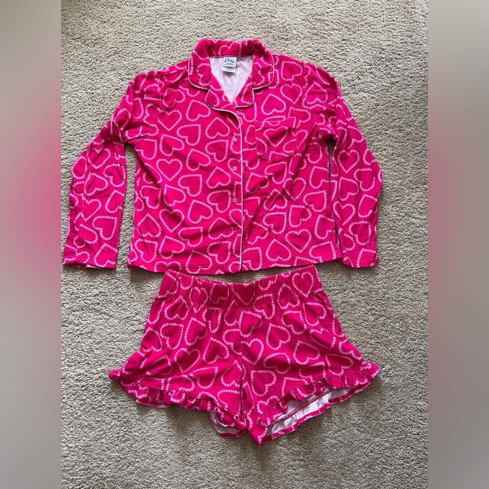 Girls Art Class size XL Pink Hearts Pajamas